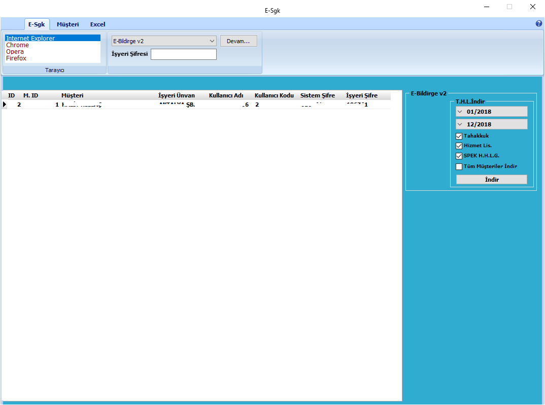 e-bildirgev2 tahakkuk/hizmet listesi indirme